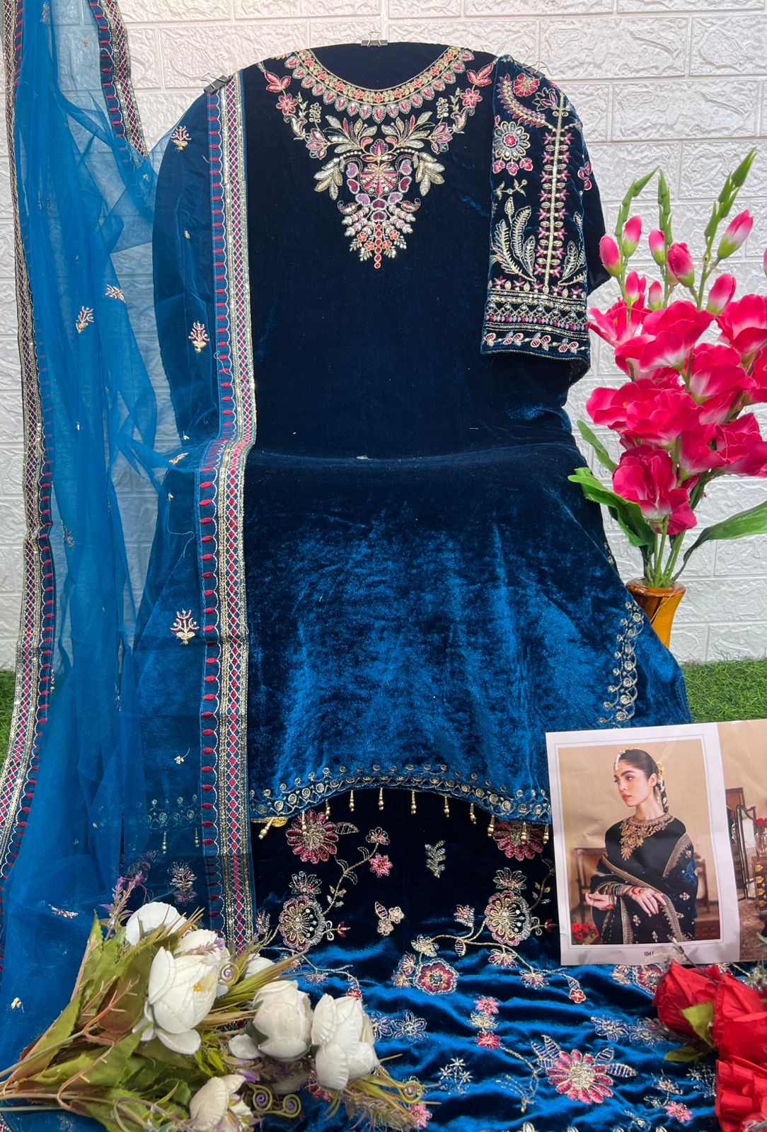 Mariab 104 By Deepsy Velvet Embroidered Pakistani Suits Wholesale Shop In Surat